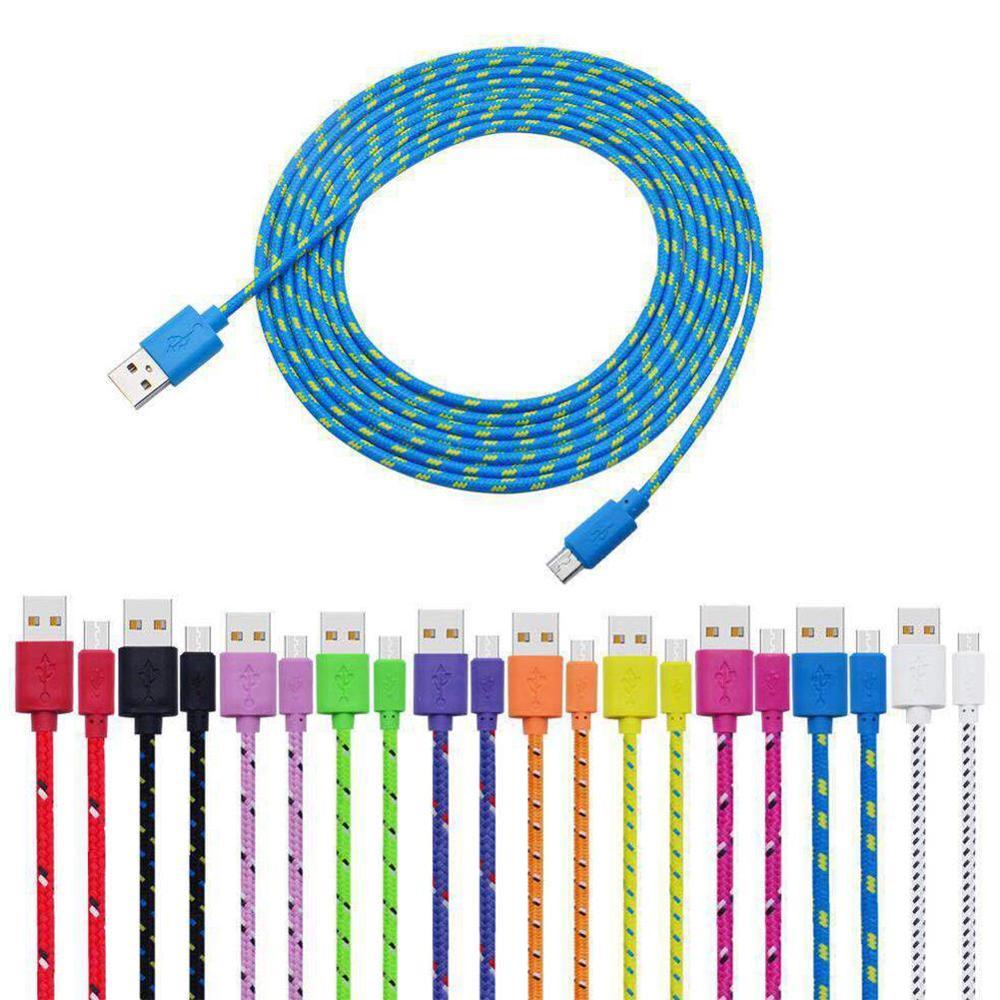 1m Nylon Geflochtene Mikro USB Kabel Daten synchronisieren USB Ladegerät Kabel Für Samsung Huawei Xiaomi HTC Android Telefon USB Mikro Kabel