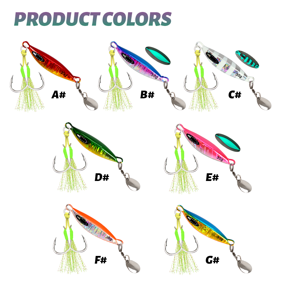 TOLU 2024 Spin Tail Metal Jig señuelo de pesca 20g 30g 40g 60g Spinner Shad Metal Vib Casting Shore Jig cebo hoja de cobre cuchara lubina
