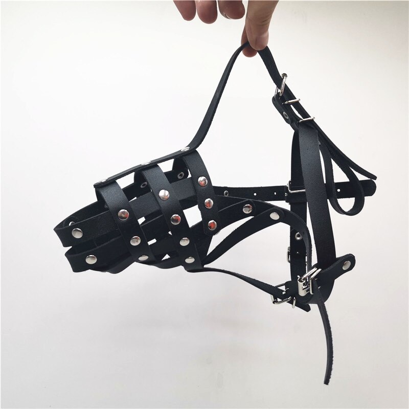 1pc pu läder hund munkorg säker justerbar hund mun korg träning anti-biting husdjur munskydd för hundar