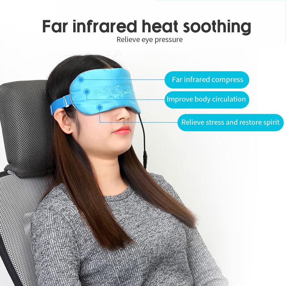 Eye Relax Massage Eye Mask Silk Shading Sleeping Travel Rest Eye Mask Cover Patch Paded Soft Sleeping Mask Blindfold Heating