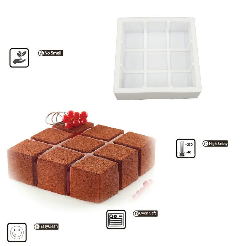3D Geometrische Silicone Mold Cake Dessert Muffin Bakken Tools Voor Chocolade Mousse Chiffon Mallen Gebak Art Decor