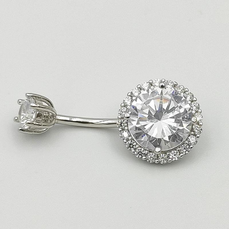 925 sterling silber bauch ring cubic zirkon Nabel Körper Piercings Schmuck 1 stücke
