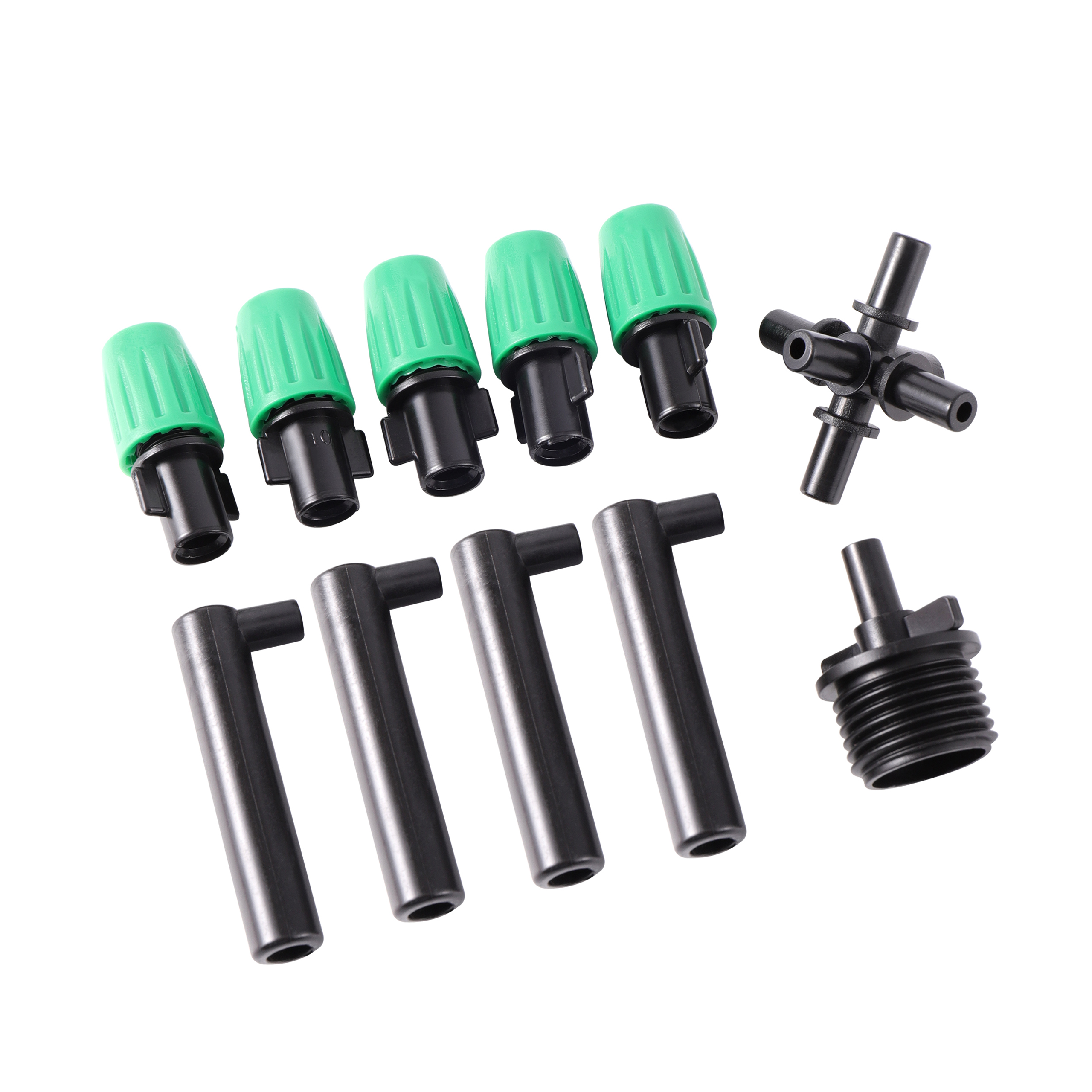 Tuin Irrigatie Vernevelaars Drenken Verneveling Sproeier Met Water Fittings 5-Manier Fogger Nozzles Koeling Bevochtigen Levert