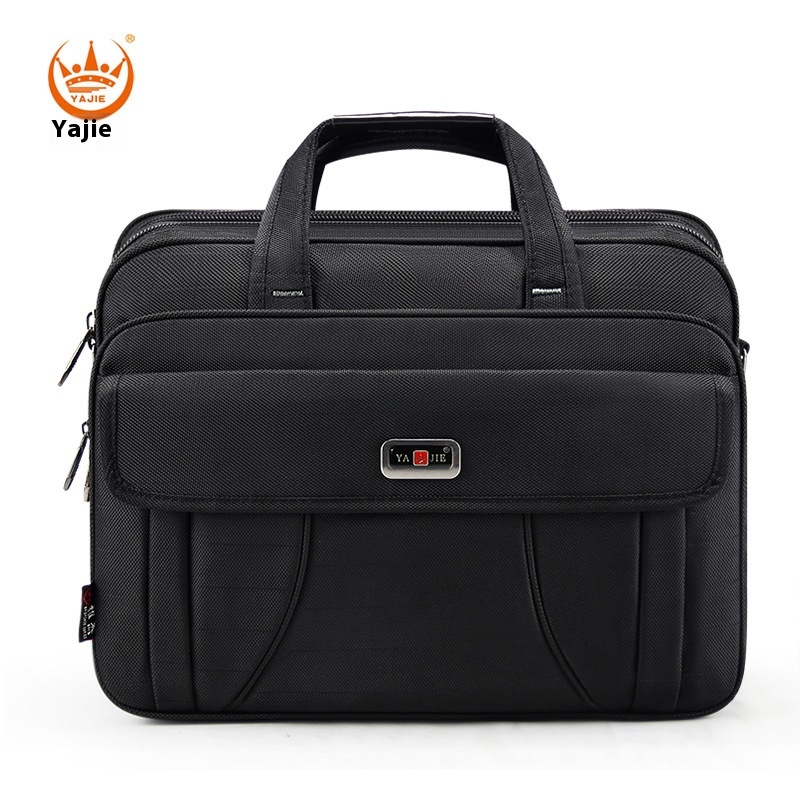 briefcase canvas waterproof large capacity 15.6 inch laptop bag work bag business bags official office bag: Beige