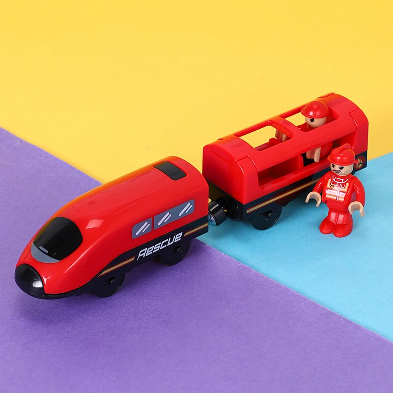 Telecomando RC elettrico piccolo treno giocattoli Set collegato con binario ferroviario in legno interessanti giocattoli presenti Tor bambini nuovo: 17