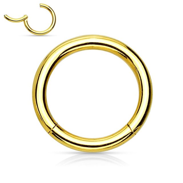 1 pièces cristal Septum cerceau Clickers nez anneau Cartilage Piercing Helix cerceau boucle d'oreille Tragus bijoux Daith cerceaux Rook boucle d'oreille Lobe: WHITE / Couleur or pur