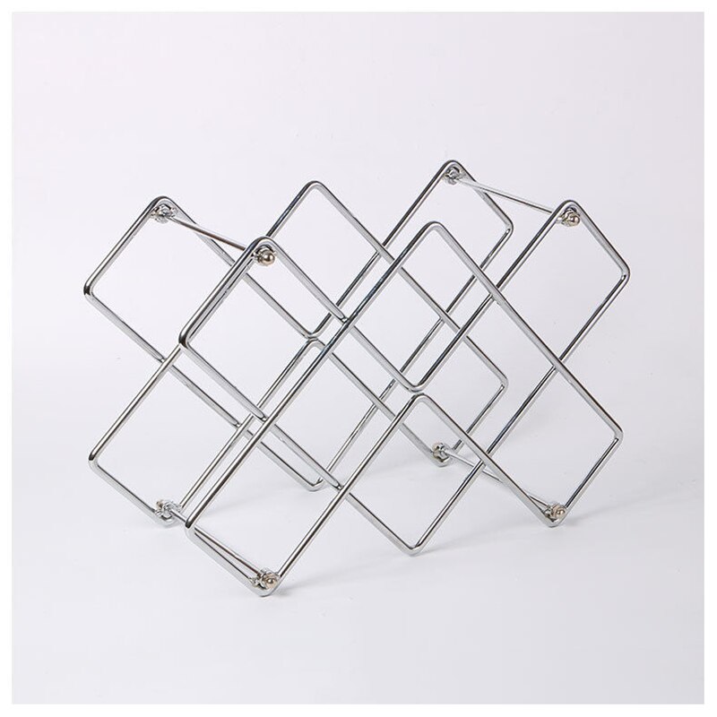 Metal vinreoler bar display rack rødvin opbevaring skab flaske skab stand holdere vinkælder opbevaring tilbehør: Sølv 38 x 18 x 25cm