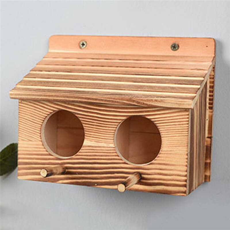 Houten Mini Vogelnest Handgemaakte Milieubescherming Vogelnest Kooi Outdoor Vogelhuisje Tuin Ambachten Ornamenten
