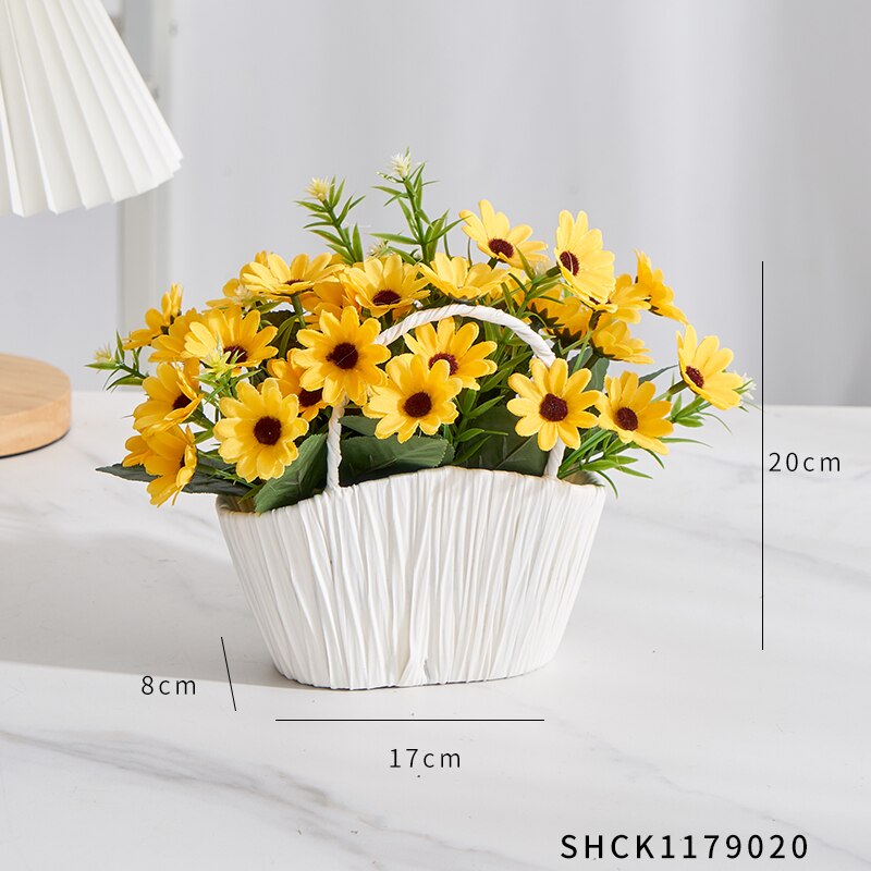Artificial plants for decoration home decoration accessories Room decor wedding decoration Artificial flowers Desktop Bonsai: flower pot set G