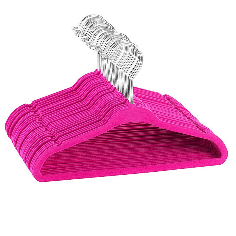 5PCs Pink 360 Swivel Hanger Hook Velvet Hangers Nonslip Clothes Hangers Clothes Racks 28cm Kids Children Coat Organizer: Default Title
