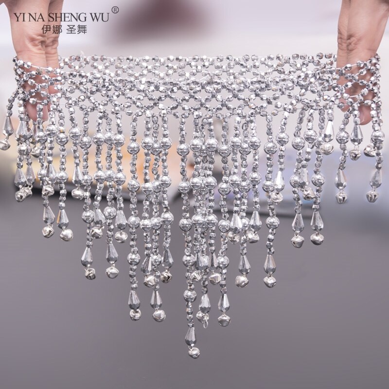 Collar de danza del vientre para mujer, accesorios, collar de oro de Bellydance, ropa de baile, joyería con cuentas, vientre de la India, accesorio de plata