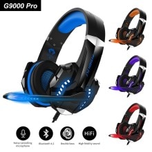 Auriculares para Gaming PYTHON FLY G9000 Pro, cascos estéreo para Gaming, 3,5mm, USB, HD, micrófono, luz LED, para PC