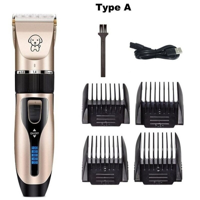 Pet Dog Grooming Kit clipper Electrical Trimmer Rechargeable Grooming Cordless Hair Tool Haircut Shave Machine Set: Style A