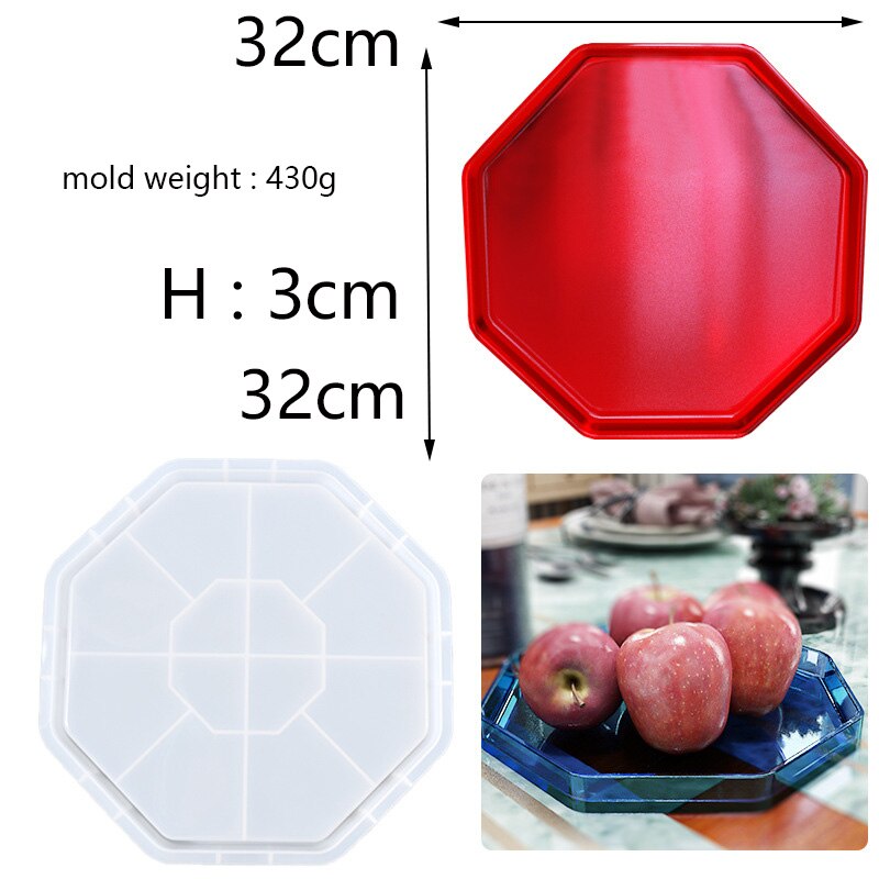 Silicone Kitchen tray Mold Rectangle Tray Mold Base Tray Silicone Mold Terrazzo Round Plate Concrete Epoxy Clay Plaster Mold: Deep Blue