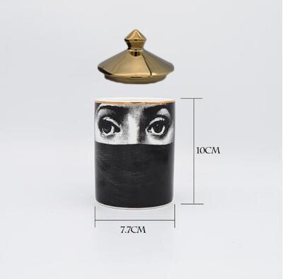 Decorative Jar Make-up Pen Jar Brush Holder Candle Holder Jewerlly Makeup Storage Jar Ceramic Crafts Home Decoration Pen Holder: 17