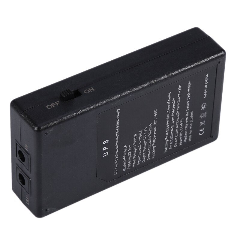 12 v 2a 22.2w ups keskeytymätön virtalähde varavirta miniakku kamerareitittimeen