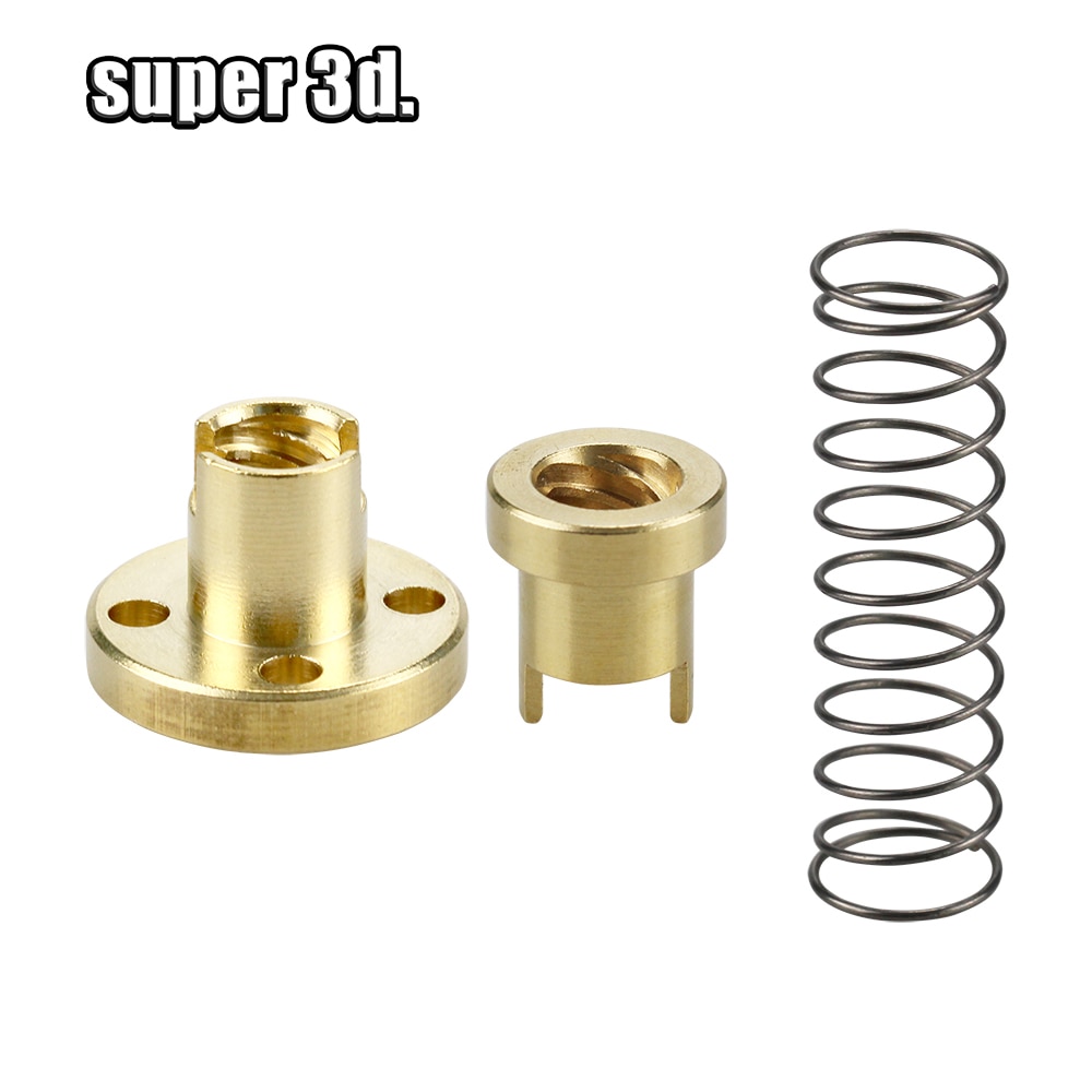 3D Printer T8 Lead Screw lead 8mm 150/200/300/400/500mm+ T8 Anti Backlash Spring+ KFL08 Pillow Block+5 to 8mm Flexible Coupling