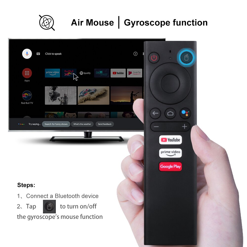 Mecool-Control remoto por voz certificado por Google, para Android 10,0 Mecool KM9 pro KM3 KM1, giroscopio Sense Air Mouse