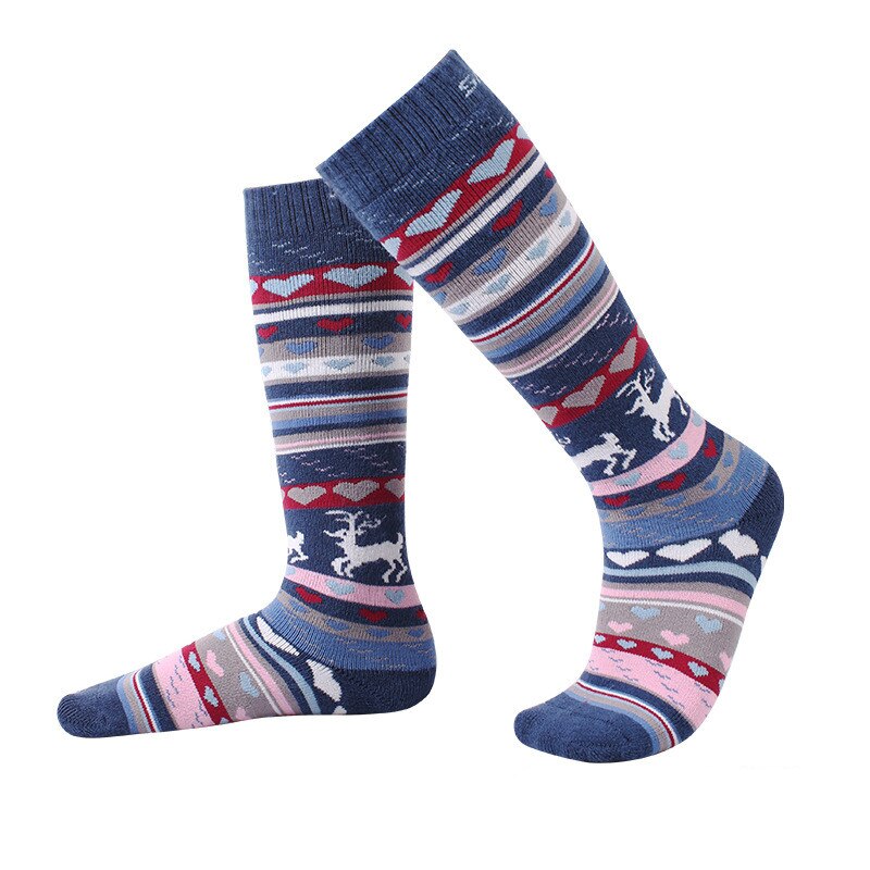 Calcetines deportivos de nieve para niños, calcetines de invierno, calcetín abrigado hasta la rodilla de secado rápido, calcetines térmicos gruesos para niños y niñas, calcetines de Snowboard