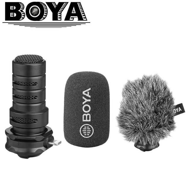 Boya dm -200 digital stereo mobilmikrofon til iphone xs max xr  x 8 7 plus kondensator optagemikrofon med lynindgang