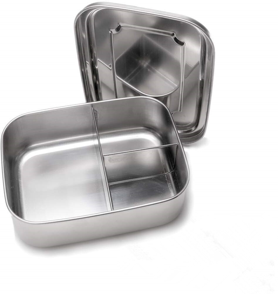 Stainless Steel Bento Lunch Box Containers with 3 Compartments , Metal Lunch Box for Kids or Adults BPA Free: 1120ml
