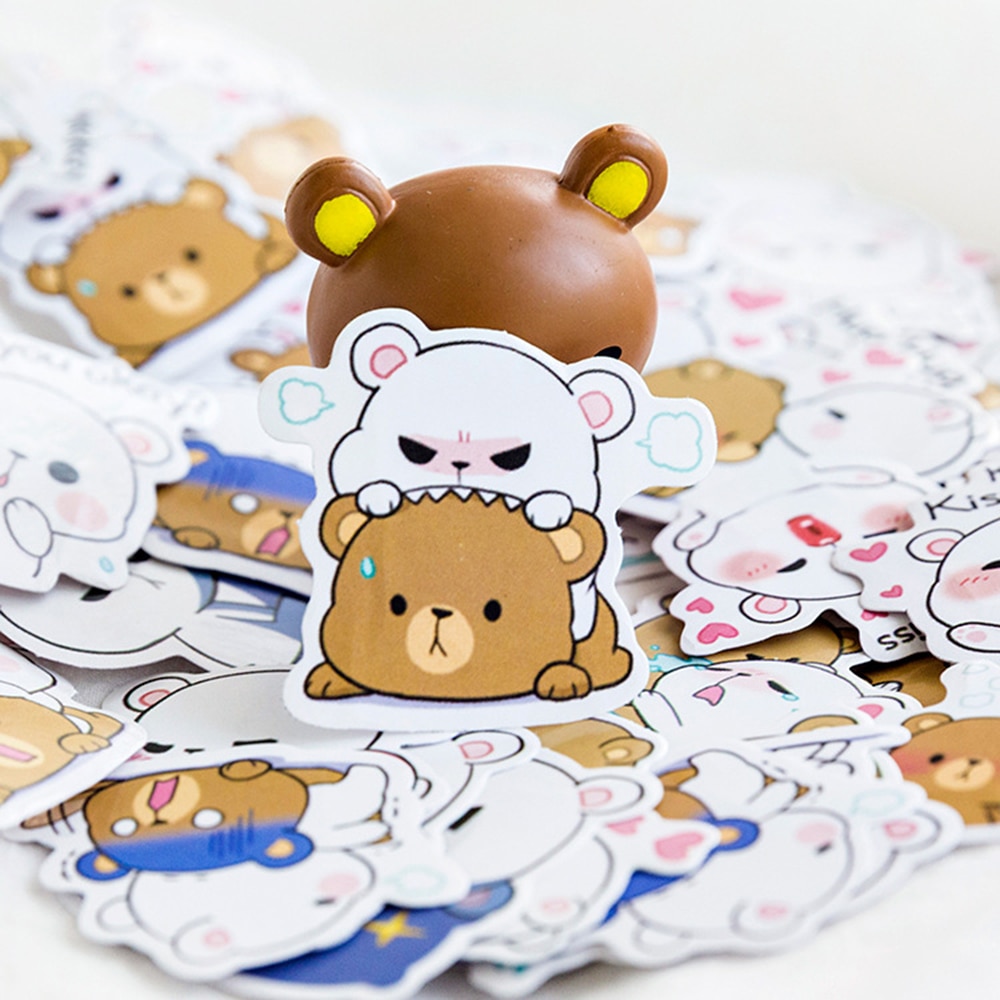 Lovely Hug Bear Decorative Stickers Scrapbooking Stick Label Diary Stationery Album Stickers