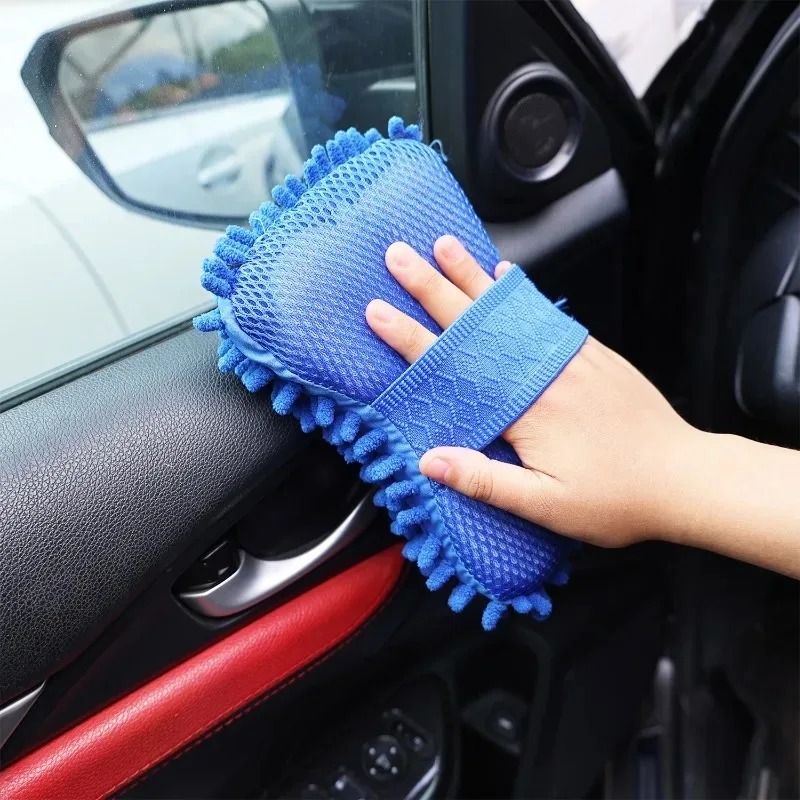 Esponja de limpeza azul para lavagem de carro, escova de lavagem, ferramenta de limpeza, polimento de microfibra, sem arranhões, lavagem de pisos de carros