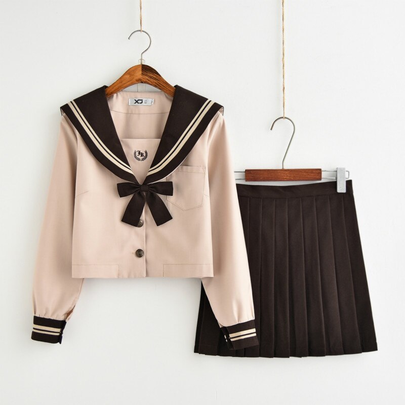 Uniformes escolares japoneses nuevos, , uniforme JK de manga larga, traje de marinero, conjunto de uniformes escolares