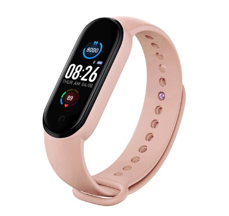 M5 Smart Wristband Sport Smart Bracelet Heart Rate Blood Pressure Bluetooth Call Play Music Heart Rate Monitor Smart Watch: Pink