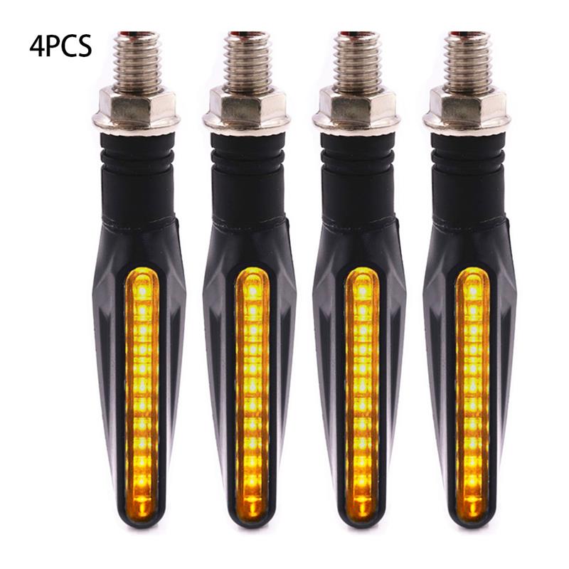 4/2/1Pcs Universal Motorcycle Bike Led Amber Richtingaanwijzer Zwaailichten Indicator Lamp Blinker Motorfiets Verlichting accessoires: A 4Pcs