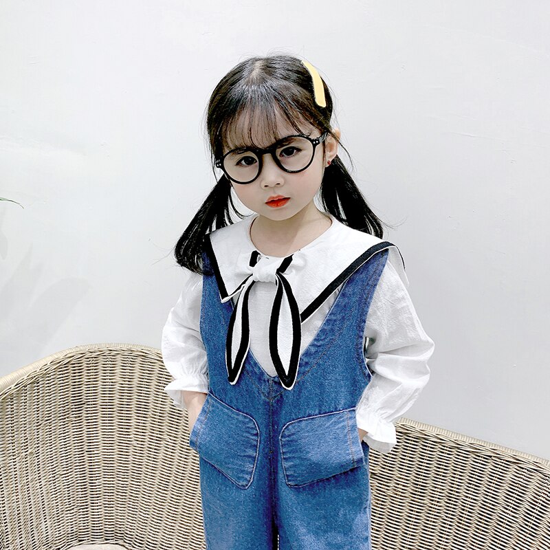 Children Clothing Jumpsuit 2022 Autumn New Boys Girls Casual Letter Tooling Denim Baby Kids Clothes Japanes & Korean Style 1-7 Y