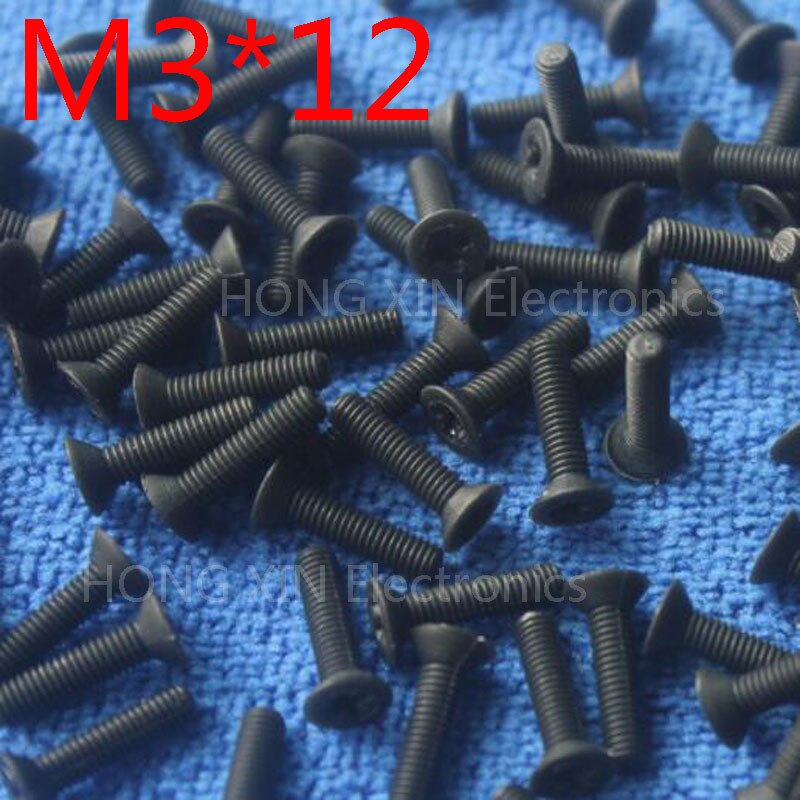 M3*12 black 1pcs Nylon Phillips Countersunk Flat Head Screw 12mm Plastic Bolt Plastic Fasteners Assortment brand PC