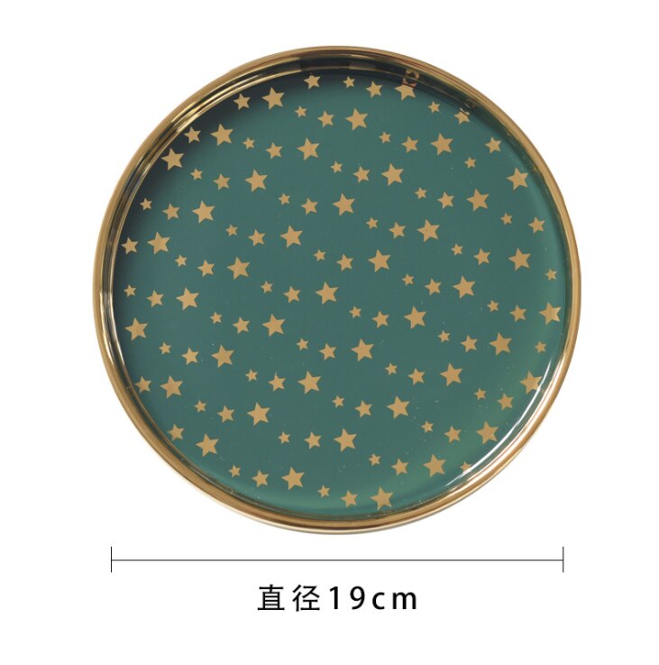 Light Luxury Marbled Ceramic Trays Jewelry Storage Tray Cosmetic Key Ceramic Plate Dessert Trays Serving Tray For Home Storage: L-1