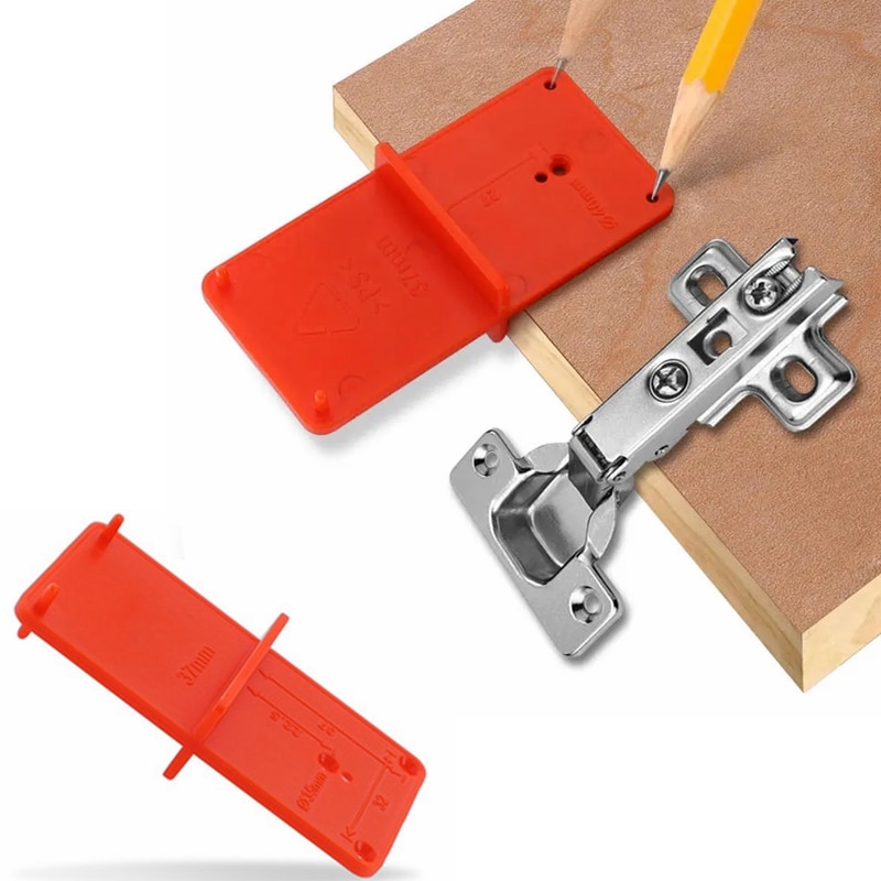 Hinge Hole Drilling Guide 35 40mm Door Cabinets DIY Woodworking Punch Hinge Drill Hole Opener Locator Guide Drill Bit Hole Tools