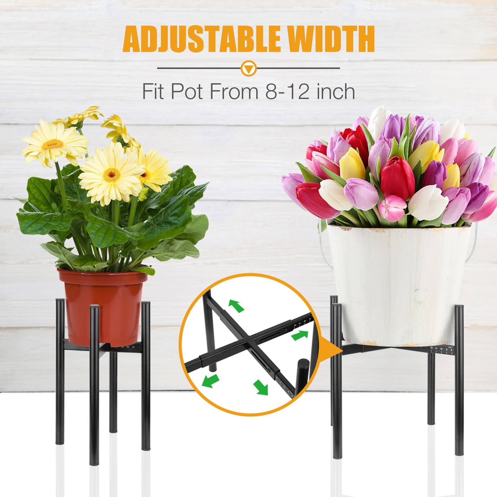 Adjustable Metal Flower Pots Rack Plant Stand Modern Planter Display Holder Succulent Flower Stand Shelf Support Garden Decorati