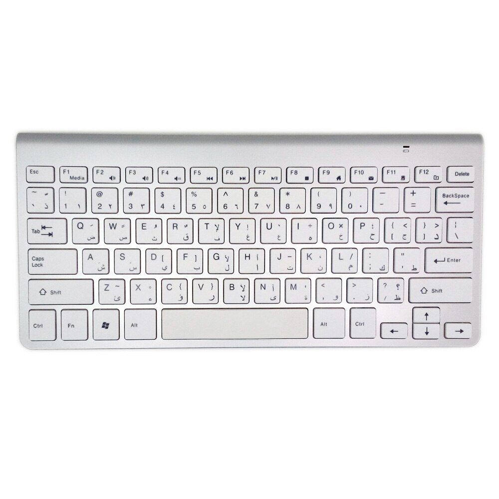 Arabic keyboard Ultra-Slim Wireless Keyboard Mute 2.4G Keyboard for Apple Style Mac Windows XP 7 10 Android TV Box: Default Title