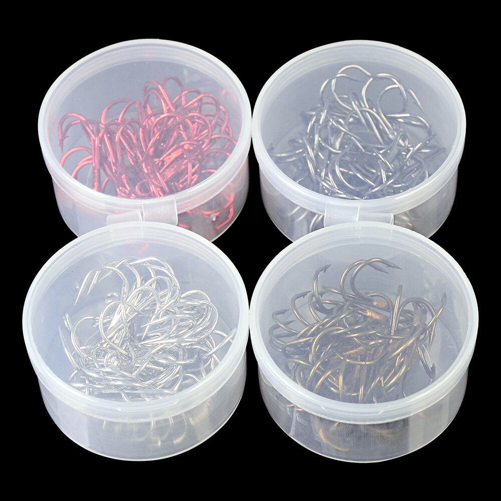 20pcs/Box Fishing Hook 2/4/6/8/10# Triple Fishhook High Carbon Steel Antirust Treble Hooks Carp Catfish Anzol Peche Tackle