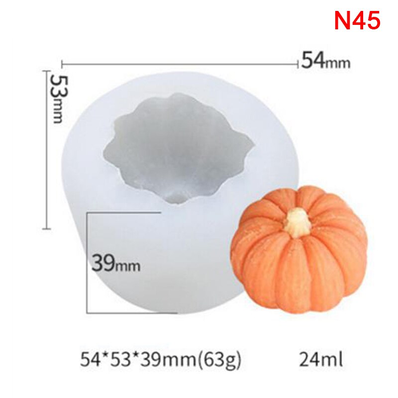 3D Halloween citrouille Silicone résine époxy moules arbre de noël aromathérapie bougie faisant forme outil de décoration: N45