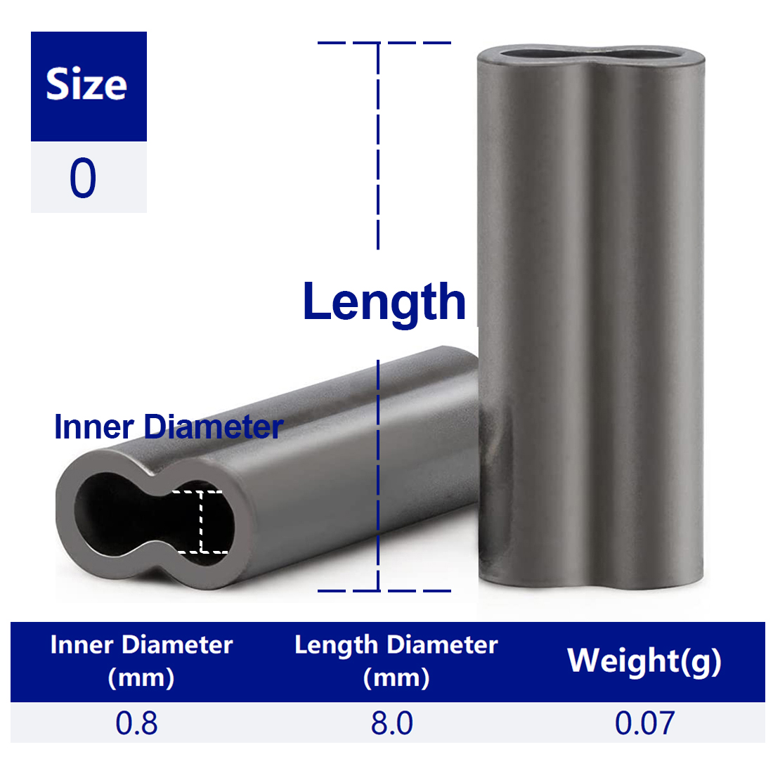 FishTrip Fishing Crimp Sleeves Brass Copper High Strength Corrosion Resistant Single Double Connector Terminal Tackle: 11 / VIOLET/紫罗兰