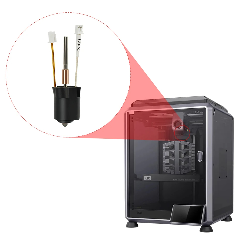 For Creality K1C k1 Max Hotend Ceramic Heating Block Kit 3D Printer Parts Quick-Swap Nozzle Kit Heat Break Resistance Hotend