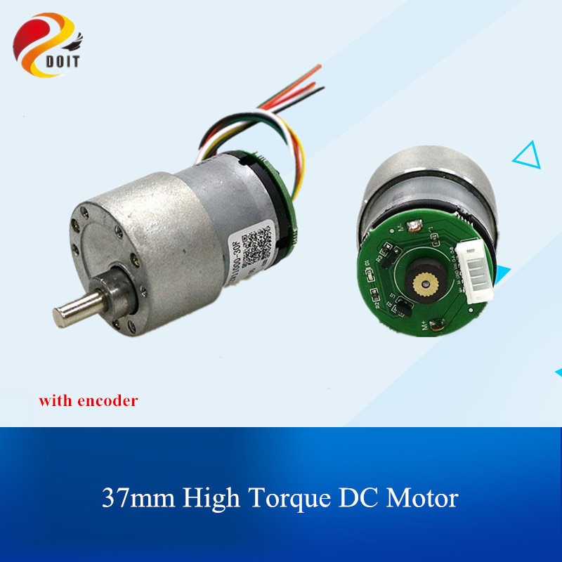 DT37GB-520 reductor de par alto AB Motor DC de fase Dual con codificador Hall para piezas de Robot DIY de coche inteligente