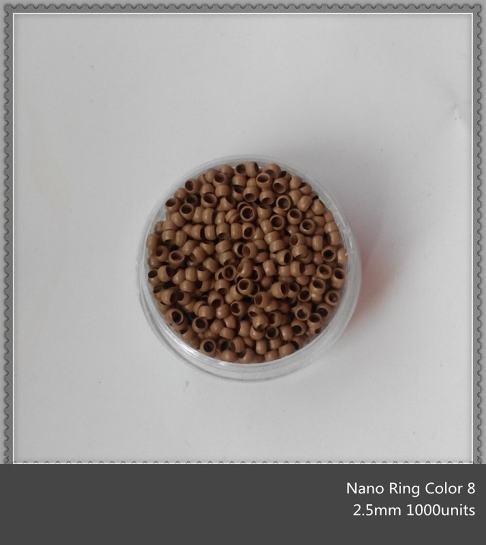 10000 unidades extensión de cabello Nano anillo cuenta 2,5mm Micro anillo herramientas para Nano punta extensión de cabello 8 opciones de Color