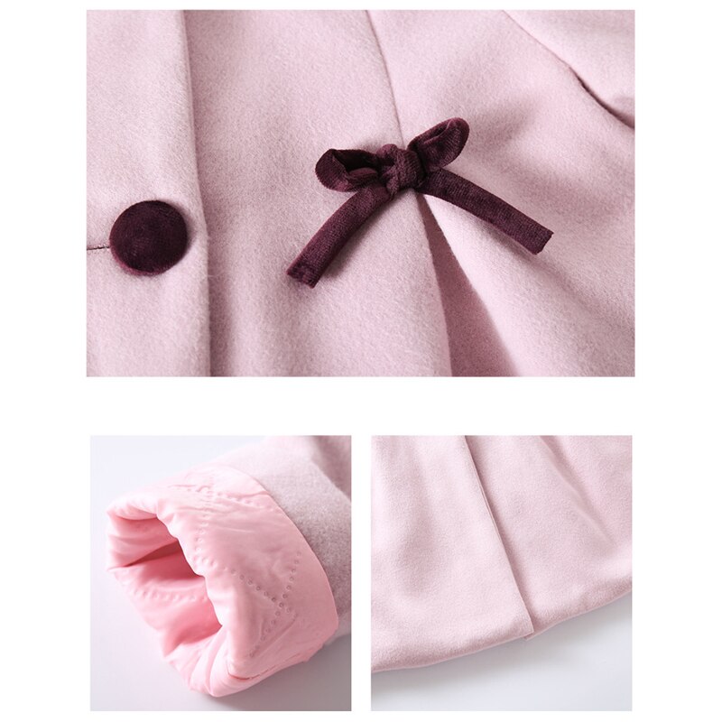 Cappotto invernale per ragazze giacca di lana spessa per ragazze moda solido capispalla per bambini autunno inghilterra abiti per adolescenti per ragazze scuola