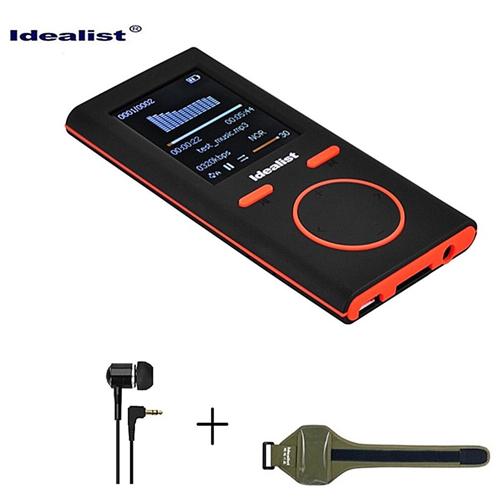 Idealist-reproductor MP4 de goma para deporte reloj despertador ligero para estudiantes, con grabación de fotos, FM, TF, E-Book, con altavoz, auricular
