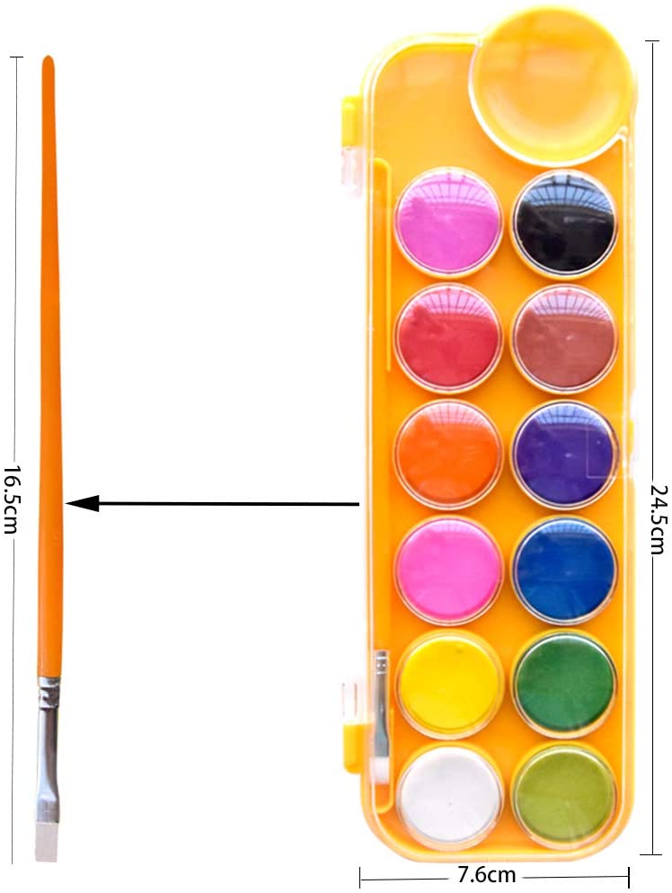 12 Colors Watercolor Paint Set Artist Paint Palette Set With Paint Brush Kids And Beginners Diy Painting Supplies Art Supplies