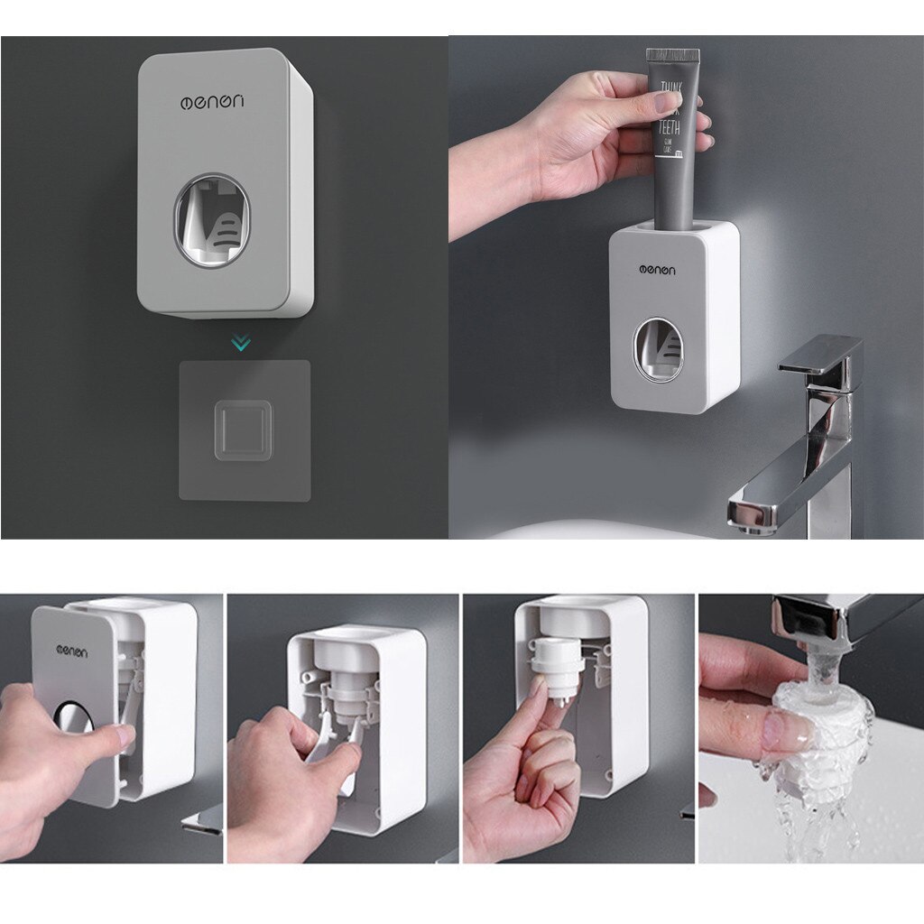 Automatic Toothpaste Dispenser Set Wall Mount Stand Holder Extrusion