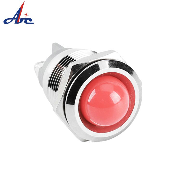 22mm Metal Indicator Light Concave Round Screw Signal Lamp 3V 6V 12V 24V 220V IP67 Waterproof LED Metal Indicator Lamp Light