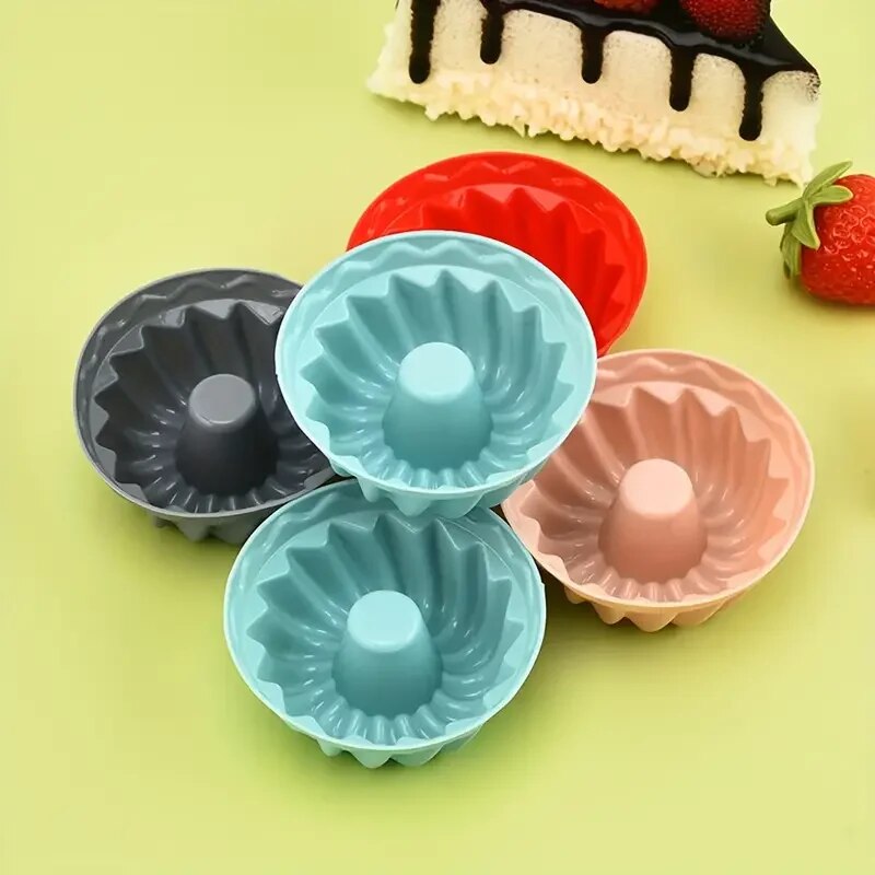 sales】12 non-stick silicone mini cake pans - perfect for fluted tube cake making and baking - easy to clean