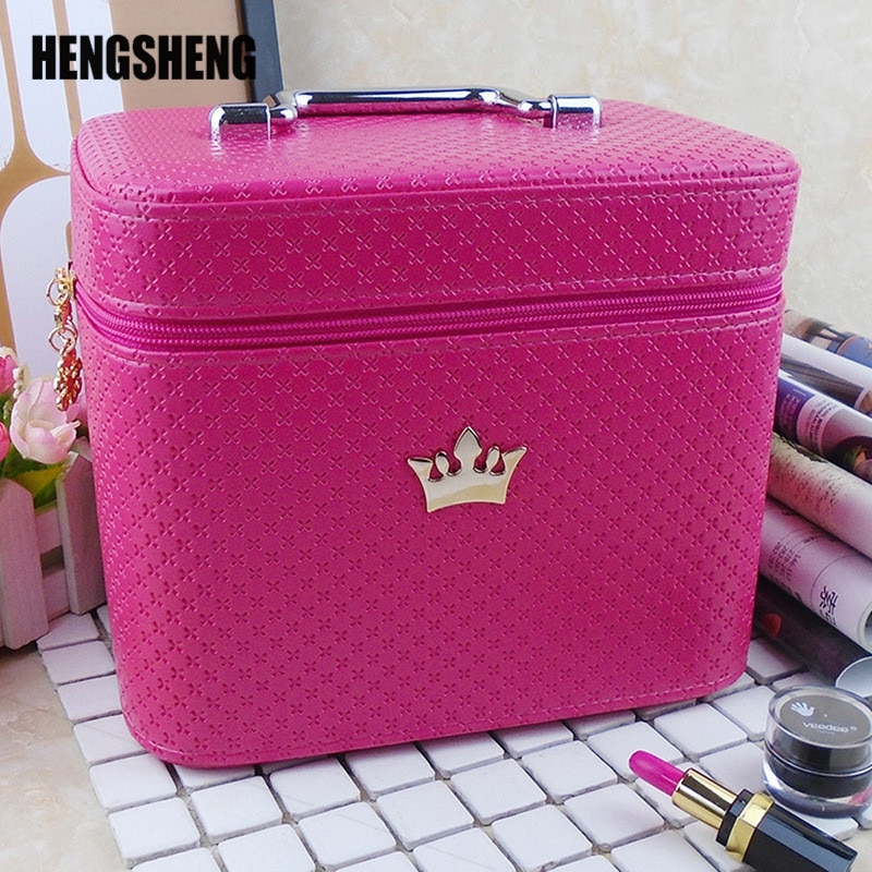 Cosmetic Bag Women Noble Crown Large Capacity Makeup Organizer Portable Brush Storage Case ZF9531