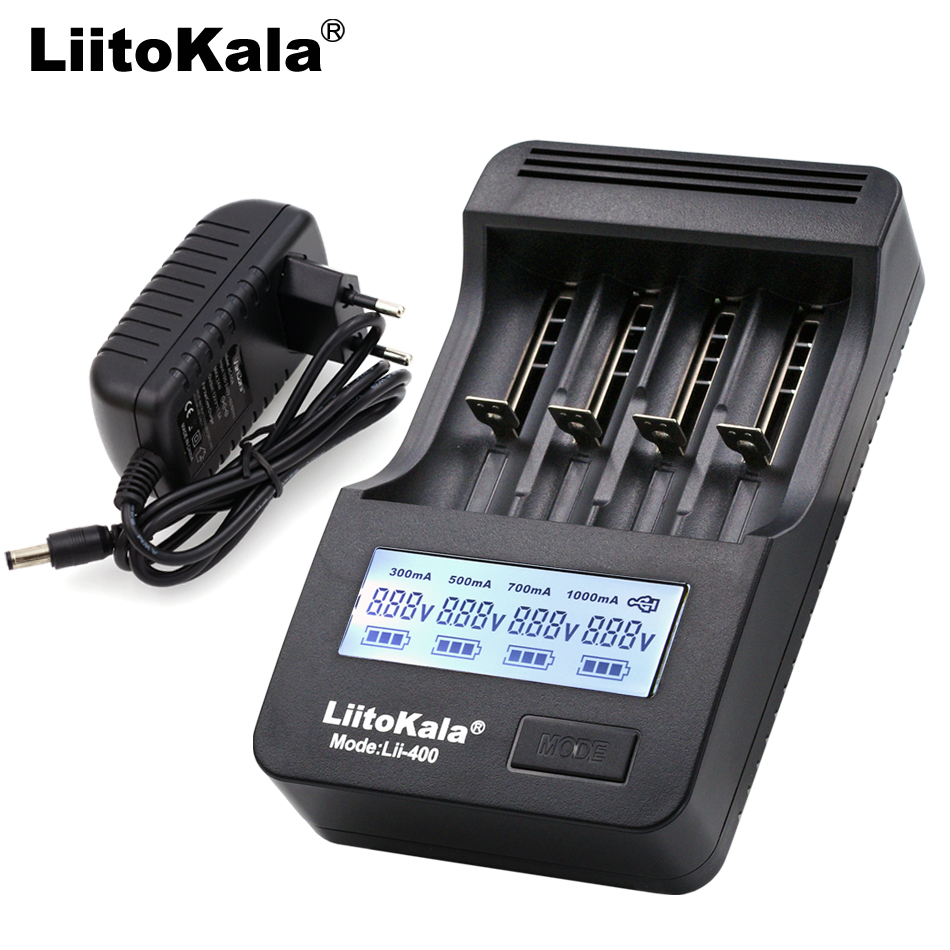 Liitokala Lii-500 400 300 402 202 100 S1 3.7 V/1.2 V AA/AAA 18650/26650/16340/14500/10440/18500 Batteria Caricatore con schermo LCD